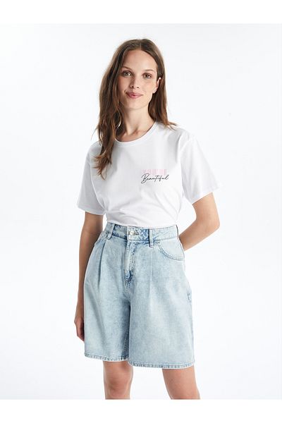 LC Waikiki Damen-Jeansshorts – Bermuda-Passform