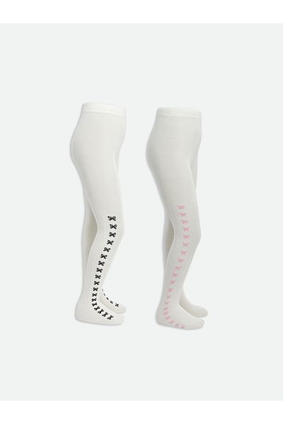 LC Waikiki Bow Detailed Girls' Pantyhose 2 Pack