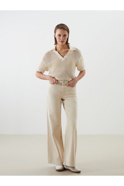 LC Waikiki Polo Neck Openwork Women's Knitwear Sweater