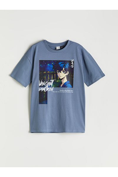 LC Waikiki Tricou pentru băiat cu imprimeu Vincent van Gogh cu gât crew