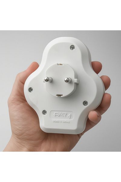 NZB Group Socket Golyat Button Plug Wireless on Off Switched Grounded Multi Coupler 3-Piece White