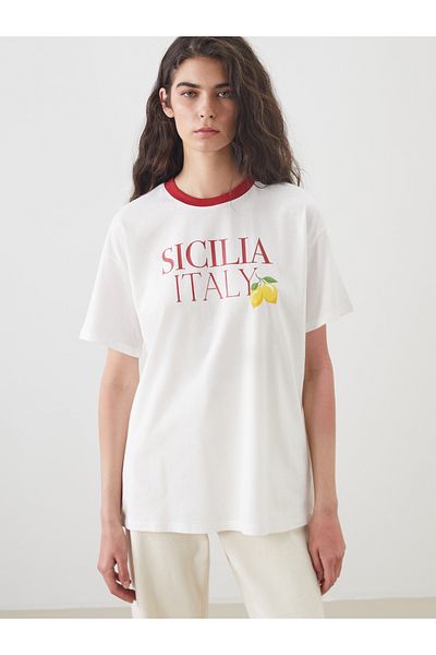 LC Waikiki Crew Neck Italy Printed Women's T-Shirt