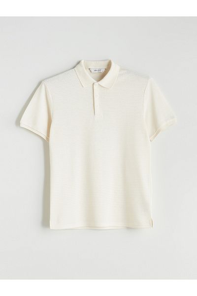 LC Waikiki Herren-T-Shirt aus gekämmter Baumwolle mit Polokragen