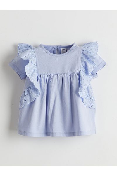 LC Waikiki Crew Neck Basic Girls' Blouse and Leggings 2-Piece