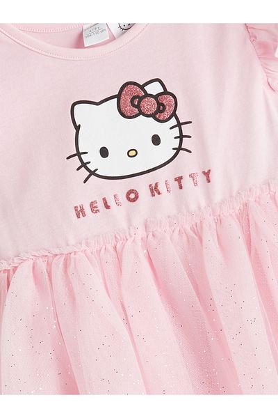 LC Waikiki Hello Kitty εμπριμέ κοριτσίστικο φόρεμα από βαμβακερό τούλι
