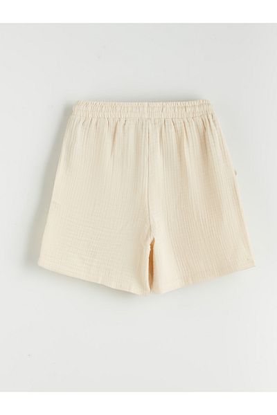 LC Waikiki Elastic Waist Textured Muslin Women's Shorts
