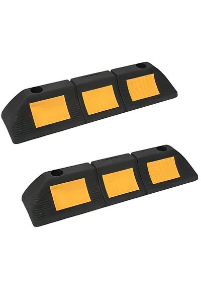 Herum Set opritoare de parcare cu bandă reflectorizantă, Negru/Galben, 48 x 12 x 9 cm, 2 buc.
