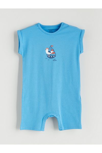 LC Waikiki Crew Neck Printed Baby Boy Jumpsuit