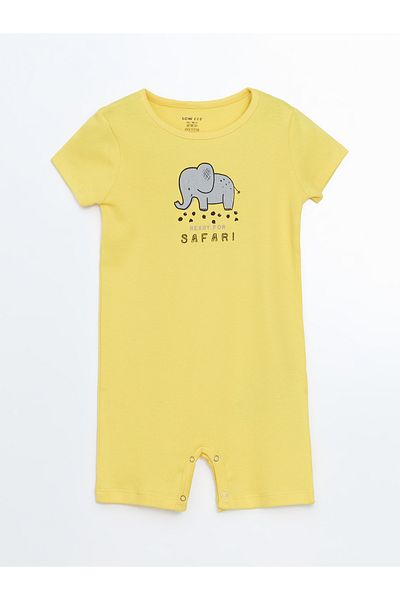 LC Waikiki Crew Neck Printed Baby Boy Jumpsuit