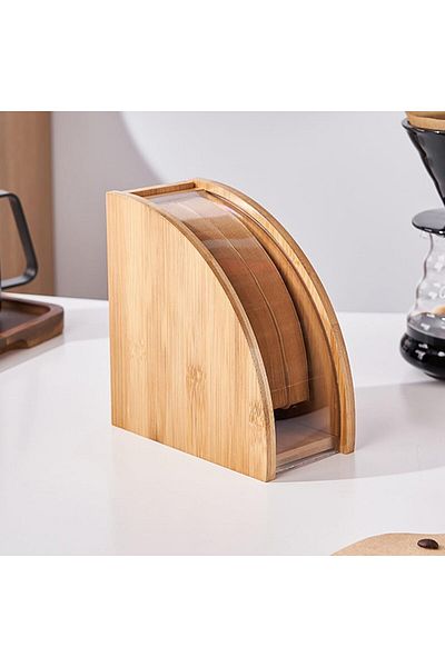 COOYA Coffee Filter Holder,with Dustproof Cover Filter Paper Organizer,for #1#2 V 60 Coffee Filters