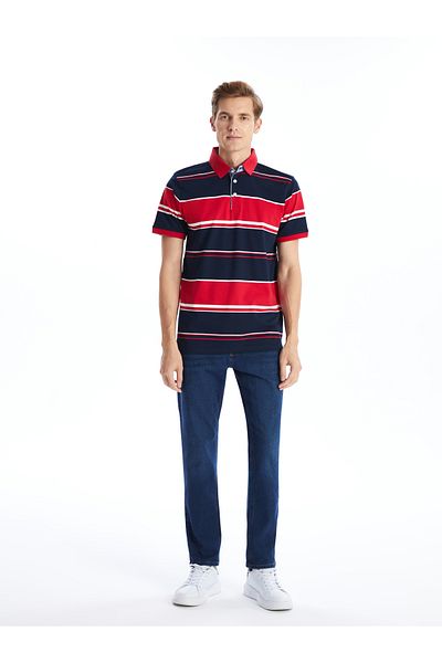 LC Waikiki Polo Neck Short Sleeve Striped Men's T-Shirt