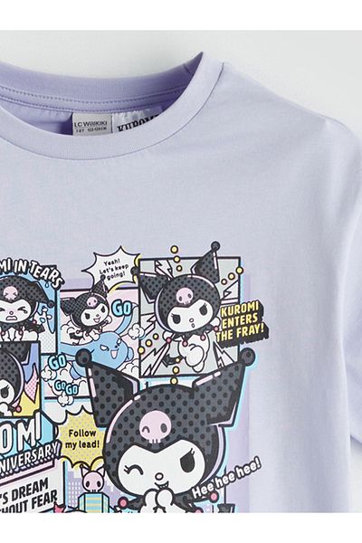 LC Waikiki Crew Neck Kuromi Printed Girl's T-Shirt
