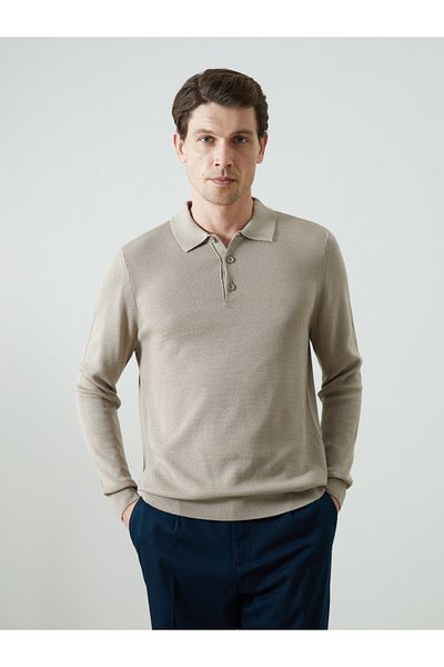 LC Waikiki Polo Neck Long Sleeve Men's Knitwear Sweater