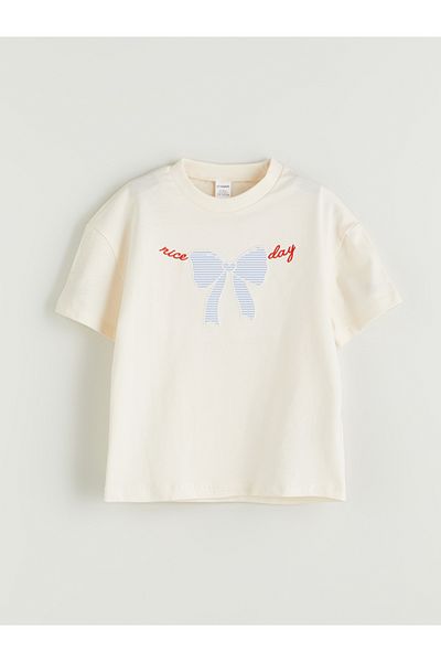 LC Waikiki Tricou pentru fete cu detaliu panglică, pachet de 2