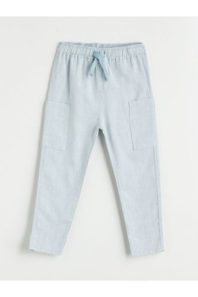 LC Waikiki Linen Blended Boy's Trousers with Elastic Waist