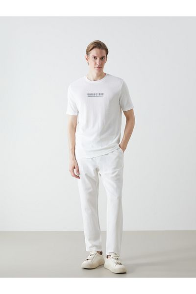 LC Waikiki Kurzärmliges, bedrucktes Herren-T-Shirt mit Rundhalsausschnitt