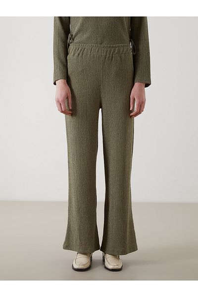 LC Waikiki Elastic Waist Textured Women's Trousers