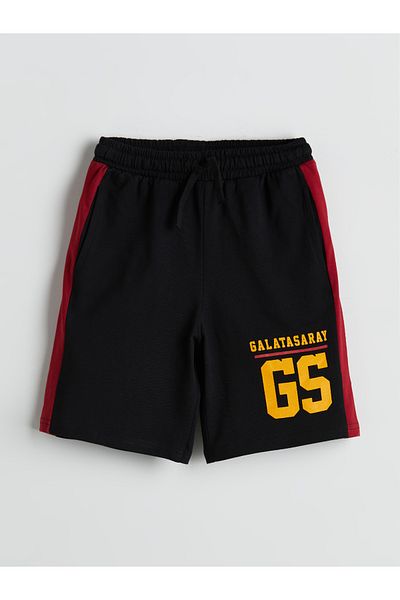 LC Waikiki Galatasaray Printed Boys' Shorts with Elastic Waist