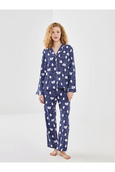 LC Waikiki Set de pijamale de damă cu guler de cămașă