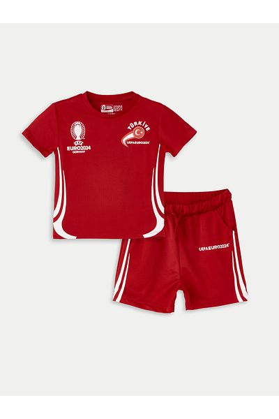 LC Waikiki LCW Crew Neck Printed Baby Boy T-Shirt and Shorts 2 Pieces Set