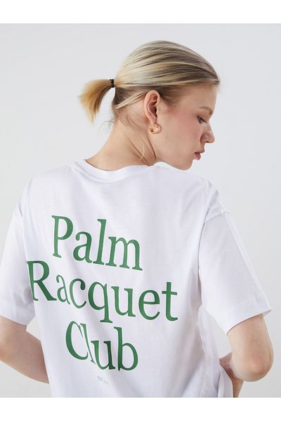 LC Waikiki Tricou de damă oversize cu imprimeu cu gât crew
