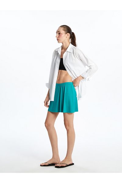 LC Waikiki Women's Swimming Shorts Skirt with Elastic Waist