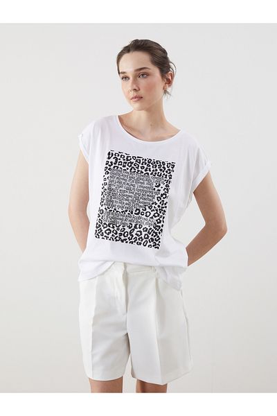 LC Waikiki Tricou de damă cu imprimeu cu gât crew