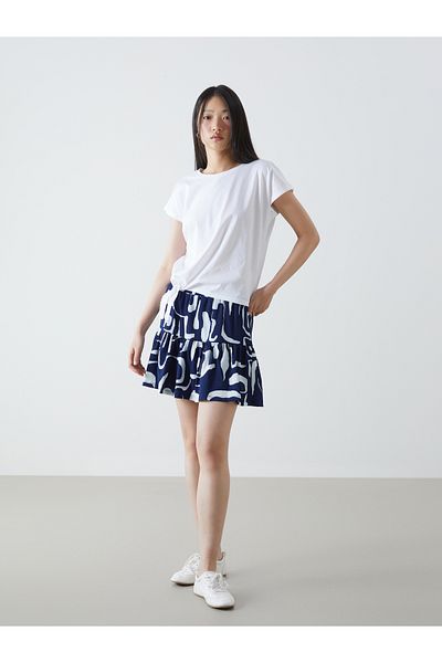 LC Waikiki Fustă de damă cu model cu talie elastică si pantaloni scurti
