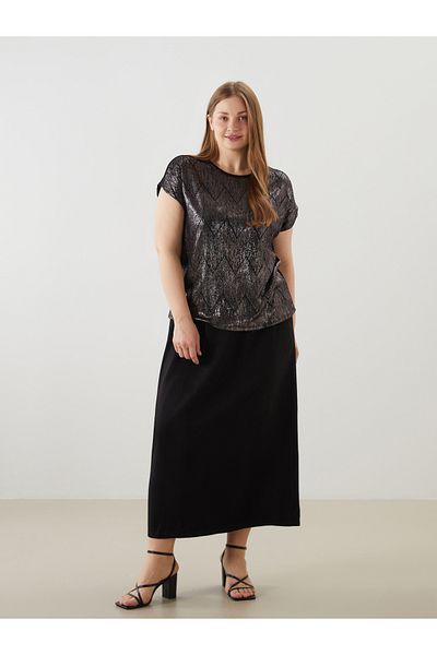 LC Waikiki Fusta din amestec de in cu talie elastica