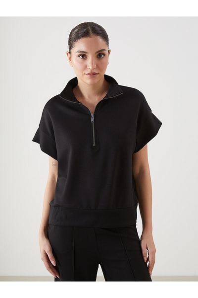 LC Waikiki Women's Stand Collar Oversize T-Shirt