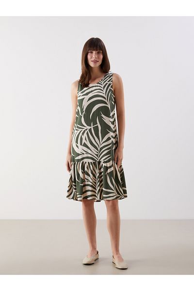 LC Waikiki Rochie cu guler rotund desenat