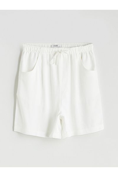 LC Waikiki Elastic Waist Linen Blended Women's Shorts