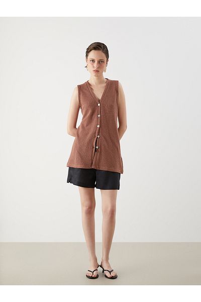 LC Waikiki V-Neck Self-Patterned Women's Vest