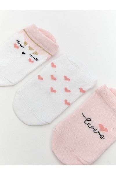 LC Waikiki Printed Girl's Booties Socks 3-Piece