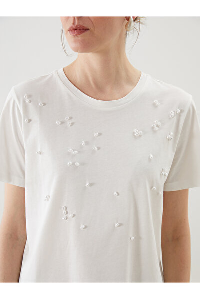 LC Waikiki Crew Neck Bead Embroidered Women's T-Shirt