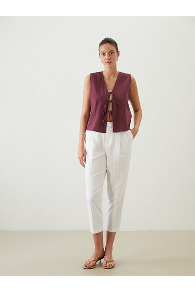 LC Waikiki V-Neck Tie Blouse