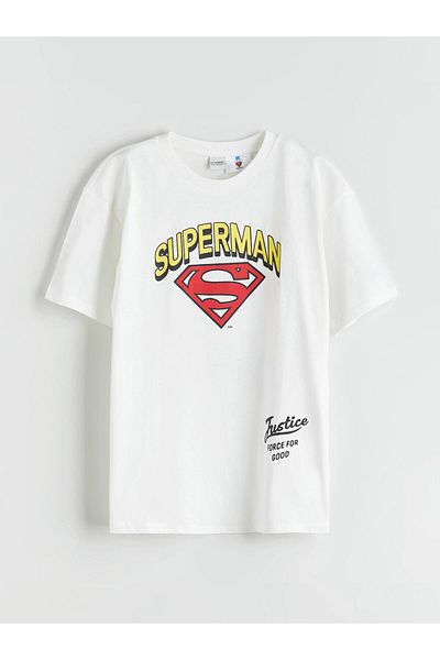 LC Waikiki Crew Neck Superman Printed Boy's T-Shirt