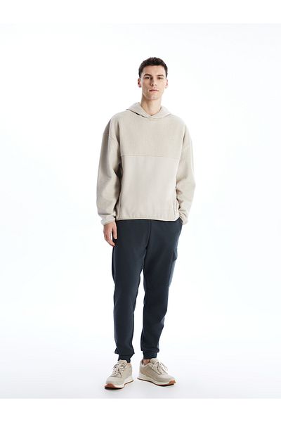 LC Waikiki Langärmliger bedruckter Fleece-Hoodie für Herren