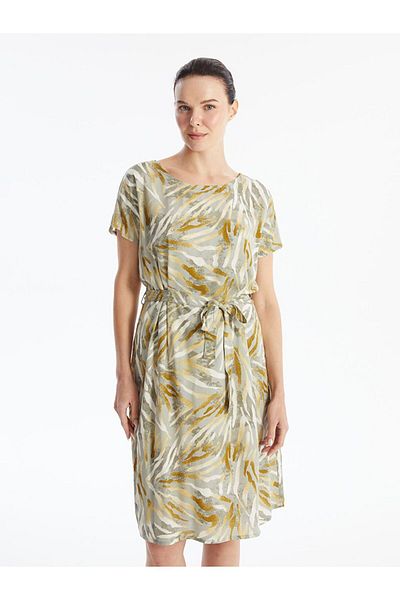 LC Waikiki LCW Grace Crew Neck Print Women's Short Sleeve Dress