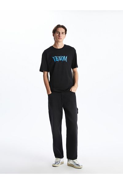 LC Waikiki Ανδρικό μπλουζάκι με στάμπα με λαιμόκοψη Venom