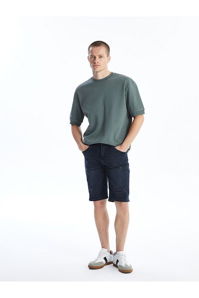 LC Waikiki Pantaloni scurți de jeans pentru bărbați, cu croiala super skinny