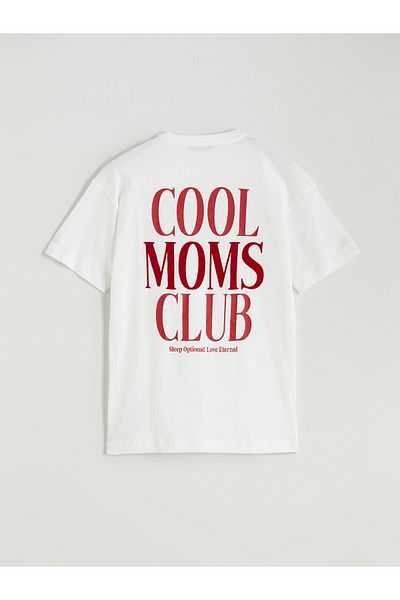 LC Waikiki Bedrucktes Oversize-T-Shirt für Damen mit Rundhalsausschnitt