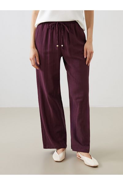LC Waikiki Pantaloni de damă texturați cu talie elastică