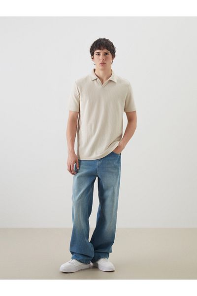 LC Waikiki Ανδρικό μπλουζάκι με υφή Polo Neck