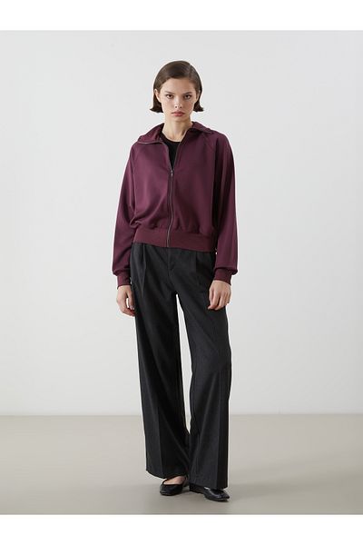 LC Waikiki Hanorac oversize pentru femei cu fermoar cu guler ridicat