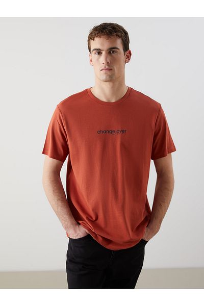 LC Waikiki Bedrucktes Herren-T-Shirt mit Rundhalsausschnitt