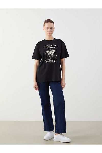 LC Waikiki Tricou de damă cu imprimeu cu gât crew