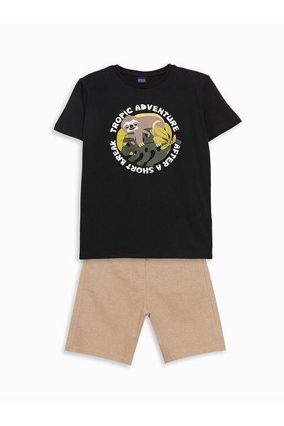 LC Waikiki Crew Neck Boys T-Shirt and Shorts
