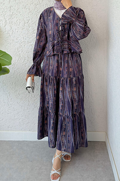 DPARİS Etnik Desen Beli Lastikli İkili Takım