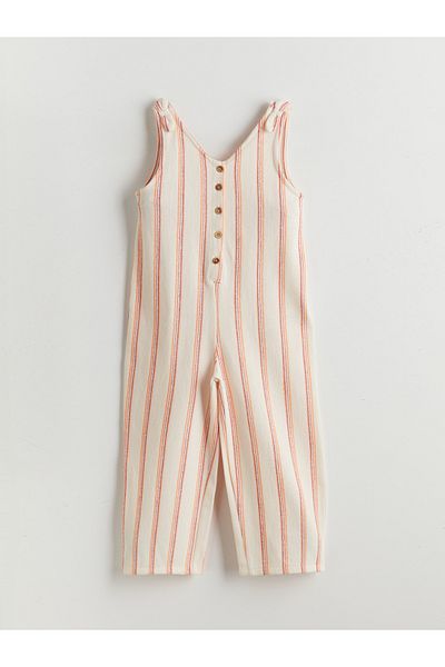 LC Waikiki Crew Neck Striped Girl's Salopet